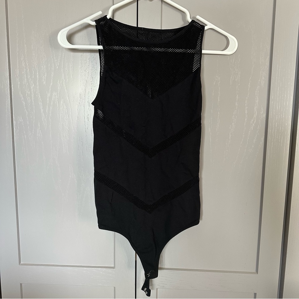 Bebe black net bodysuit